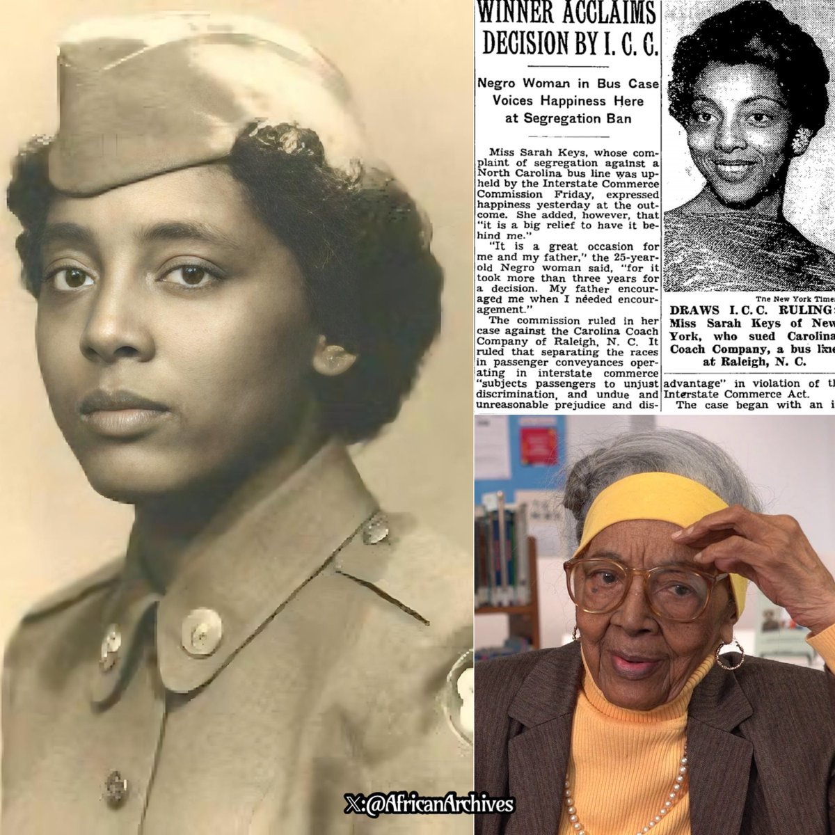 4 years before Rosa Parks ignited the Montgomery Bus boycott by refusing to give up her seat in Alabama, there was PFC Sarah Keys from the Keyesville neighborhood of Washington, NC, who when traveling from Fort Dix in NJ back home to Washington, NC on August 1, 1951, was told to