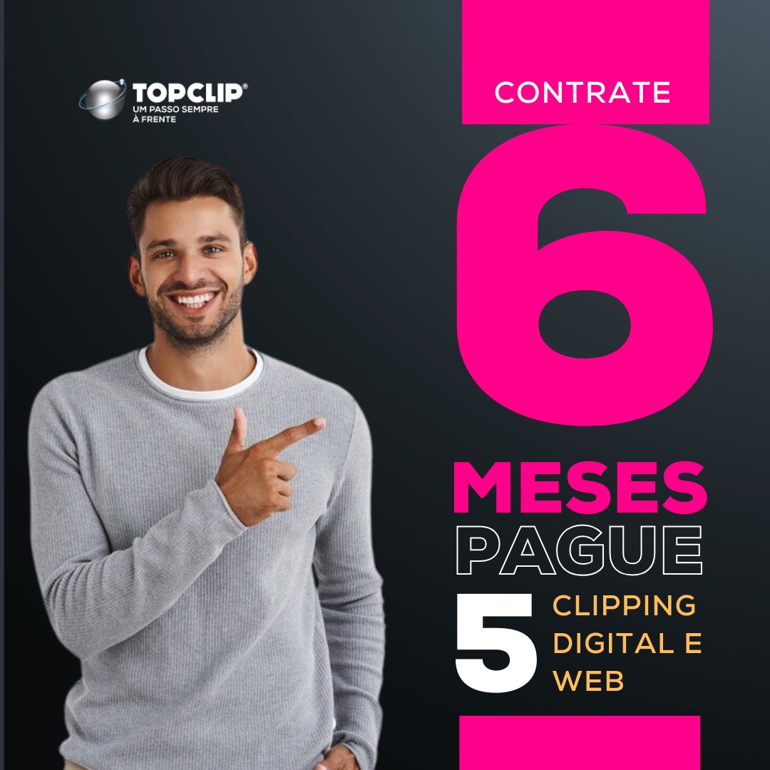 topclip's tweet photo. 📢 [OPORTUNIDADE] *Contrate 6 meses de #Clipping Web e #Digital e pague apenas 5 meses. É só até 31.01.25. Fale com a gente: (11) 97403-9799

*Sujeito a análise comercial. Oferta válida apenas para novos contratos. Não inclui Valoração, Rádio, TV e Redes Sociais. #assessorias https://t.co/DFHL0nw5hM