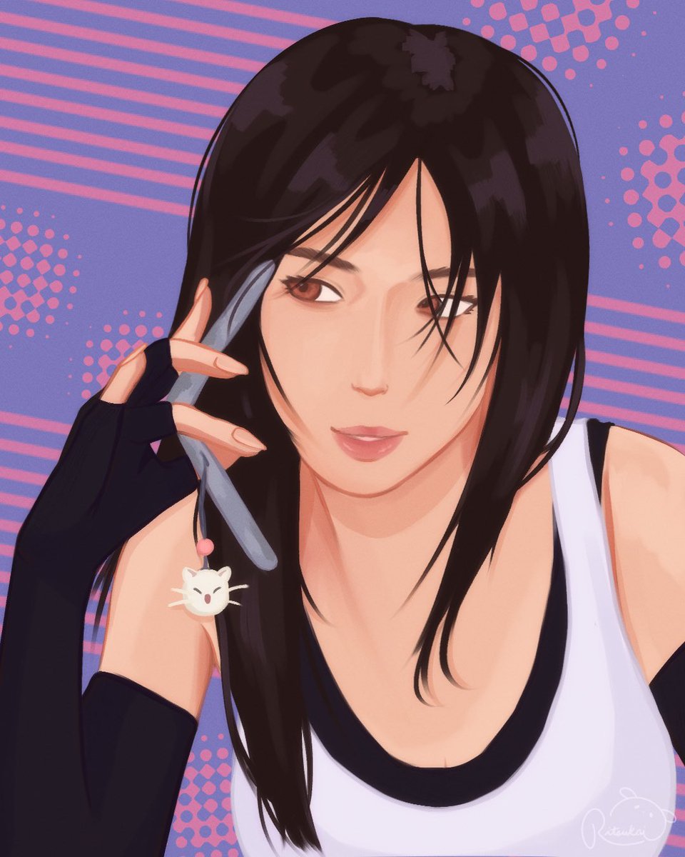 _ritsukai's tweet photo. tifa on the line 😙😙😙

#FFVII #TIFALOCKHART #JOYURI https://t.co/ngHsmYW5re