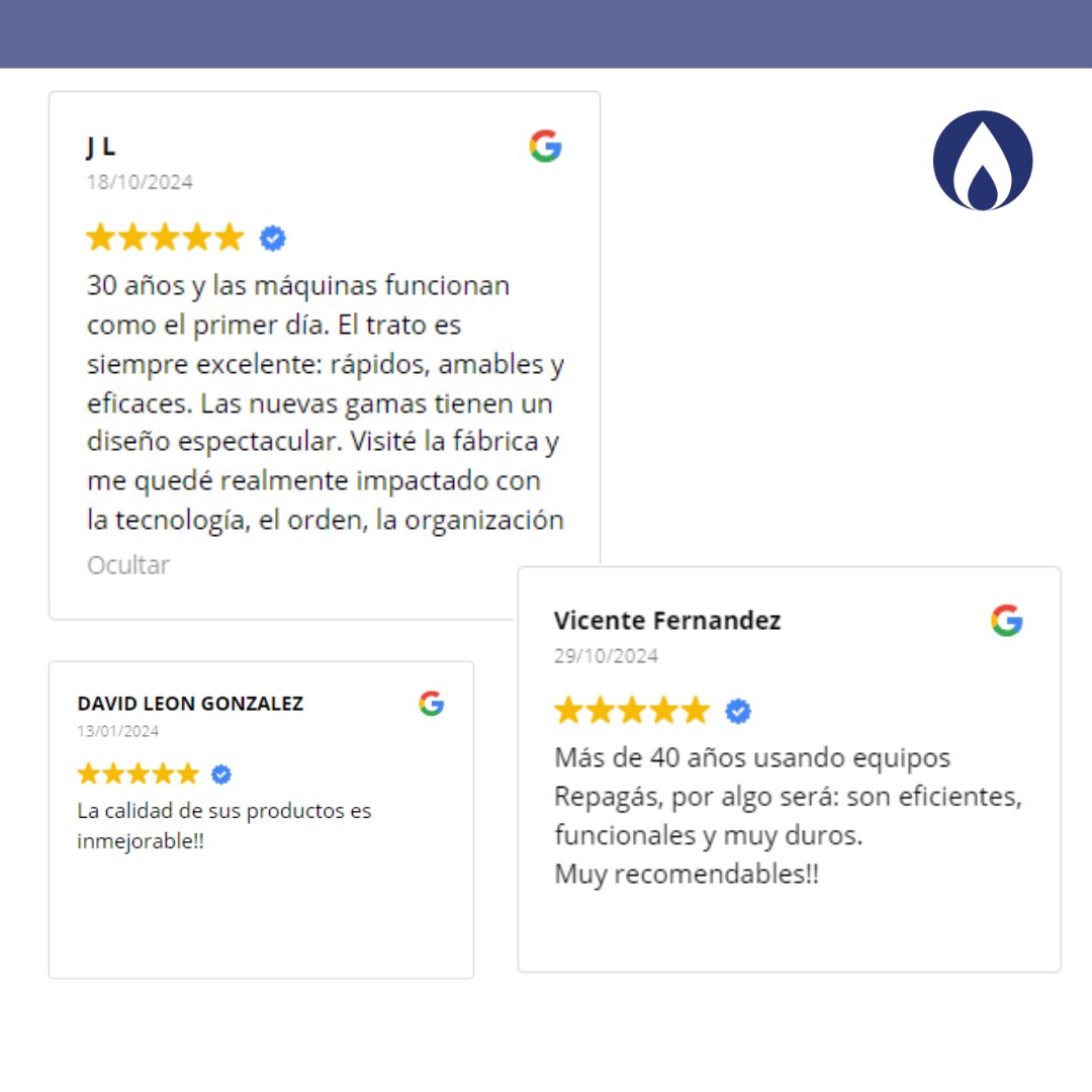 Leer reseñas como estas de nuestros clientes nos impulsa a seguir mejorando cada día. 🌟 Y tú, ¿ya has trabajado con nosotros? ¡Cuéntanos tu experiencia, nos encantaría saber tu opinión! 💬

📞 91 604 82 44
✉ info@repagas.com

#repagas #cocina #calidad #reseñas #clientes