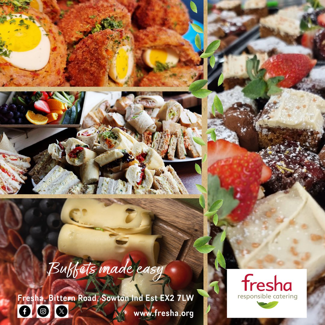 freshaexeter's tweet photo. Buffets Made Easy with Fresha Catering!
Let us take care of the food for your event with our delicious and inspiring buffet options, delivered right to your chosen location.
📍 Free delivery within a 10-mile radius of Exeter
 Order online now: https://t.co/wCMW1d4CQn https://t.co/4rki9dw5Hd
