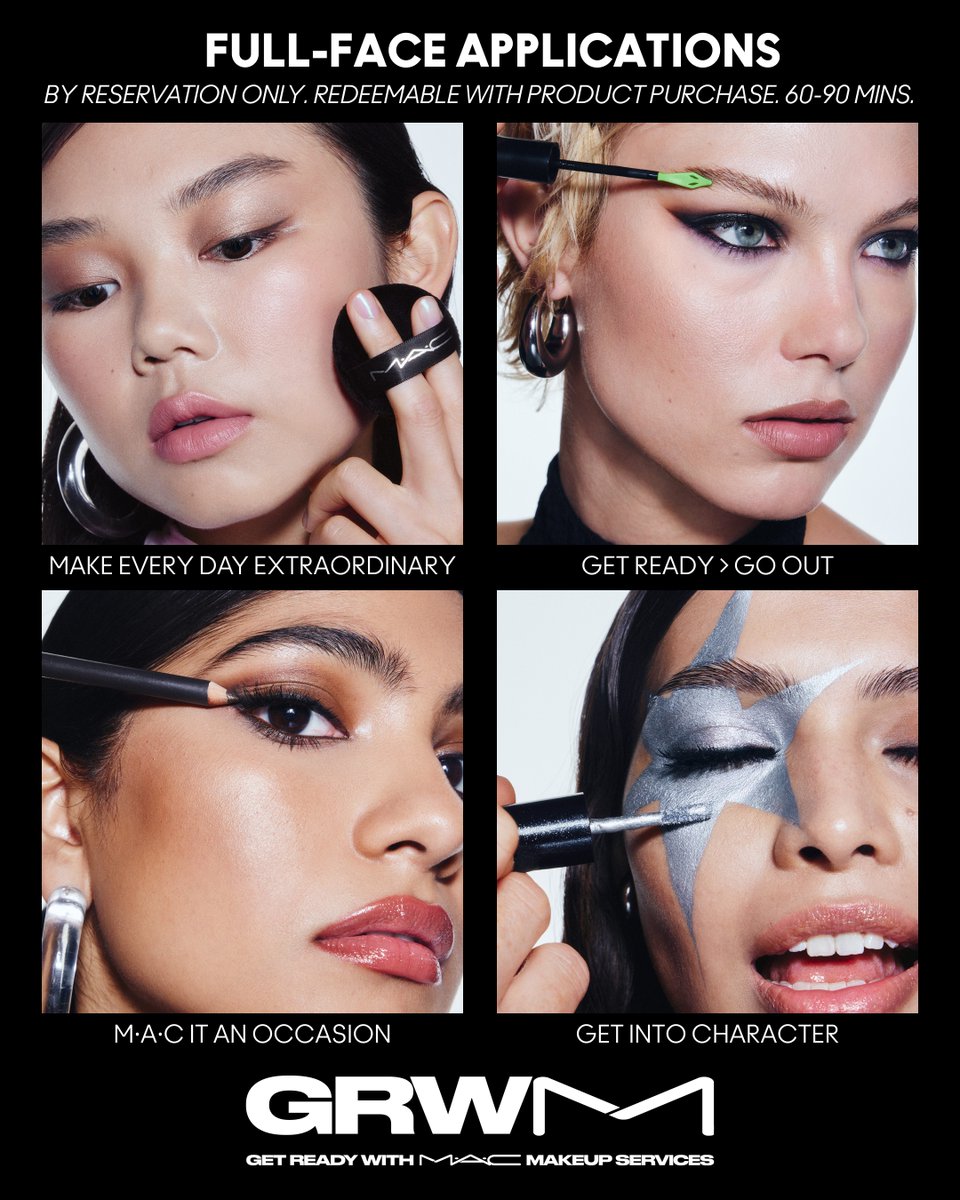 MACcosmetics's tweet photo. After years of giving makeovers, it was about time we got one, too. #GRWMAC Makeup Services for every day or any occasion by walking in for a FREE feature-focused application or booking a full-face service, class or party at M·A·C online ahead of time. https://t.co/CYyV1joWyh