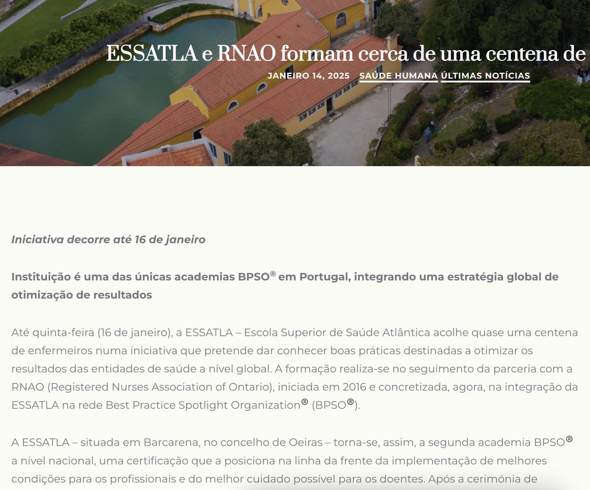 One more reference in the news ✍️ We're so grateful!
Find out more here: medjournal.pt/2025/01/14/ess…
<a href="/RNAO/">RNAO</a> #BPSO <a href="/DorisGrinspun/">Dr. Doris Grinspun 🇨🇦 RN, PhD, FAAN, O.ONT</a> <a href="/AmaliaSilvaG/">Amalia Silva</a> #RNAO