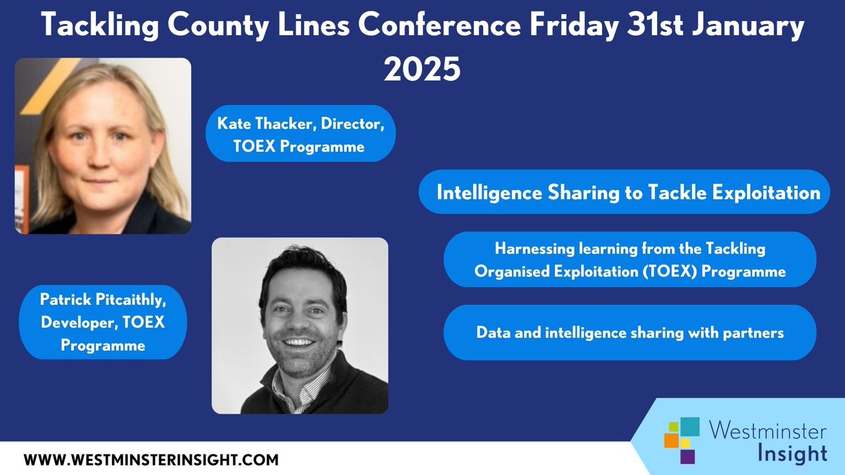 Tackling Organised Exploitation (TOEX) Programme (@toexprogramme) on Twitter photo Our Director, Kate Thacker, and Developer, Patrick Pitcaithly, will be providing a deep dive into the work that TOEX has been doing at <a href="/WMinsightUK/">Westminster Insight</a> upcoming County Lines Conference on Friday 31 January. Register here to learn more: westminsterinsight.com Our Director, Kate Thacker, and Developer, Patrick Pitcaithly, will be providing a deep dive into the work that TOEX has been doing at <a href="/WMinsightUK/">Westminster Insight</a> upcoming County Lines Conference on Friday 31 January. Register here to learn more: westminsterinsight.com