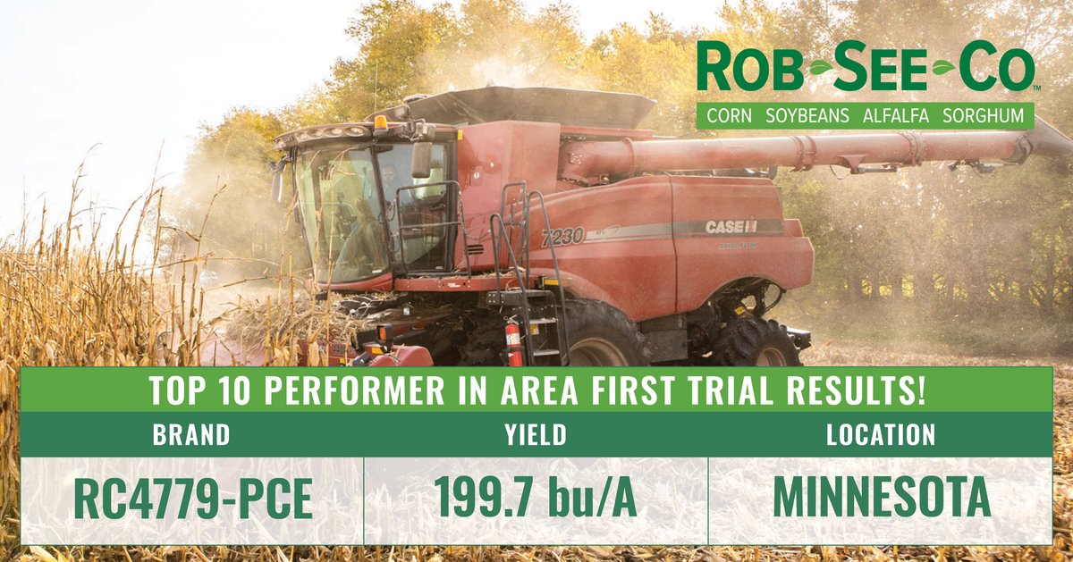 RobSeeCo's tweet photo. In Minnesota FIRST Trials, RC4779 PowerCore® Enlist® 93-98 day was a top ten performer for both yield and gross income. Contact your local dealer to see if this hybrid is right for your fields this spring. https://t.co/xLj4K4YGrh