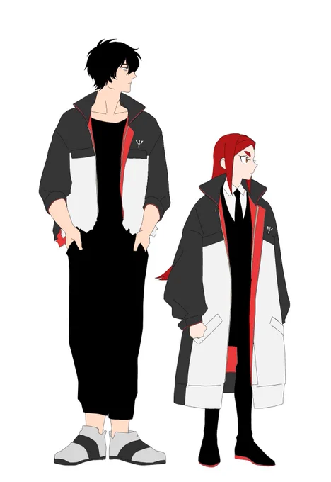 これはだいぶ前に描いたフミちゃんとリンカ先輩全身 