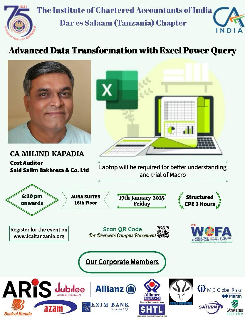 First CPD Event 2025 - Advanced Excel 17-Jan-2025 6.30 pm Aura Suites 16 Floor - CPE Structured 3 Hours