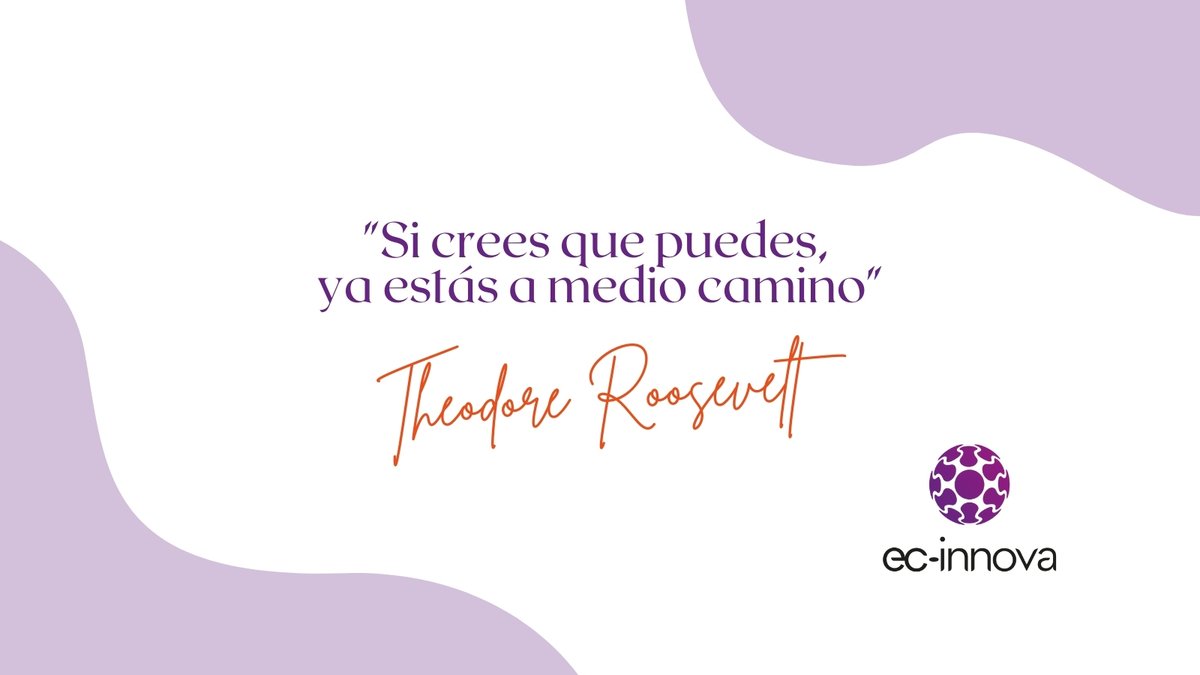"Si crees que puedes, ya estás a medio camino" - Theodore Roosevelt 💜

#EcInnova #frasescélebres #frasesmotivadoras #TheodoreRoosevelt
#emprender #emprendedores #emprendimiento 
#innovación #innovation