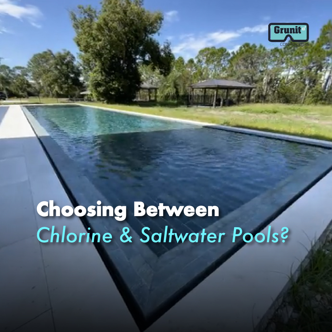 PoolsGrunit's tweet photo. ��� Choosing Between Chlorine &amp; Saltwater Pools?
At Grunit, we understand that picking the right pool system is a big decision! 
Chlorine Pools: Cost-effective and easy to maintain.
Saltwater Pools: Softer on skin and eyes! These pools use salt to produce chlorine naturally. https://t.co/wnVMiY7aF3