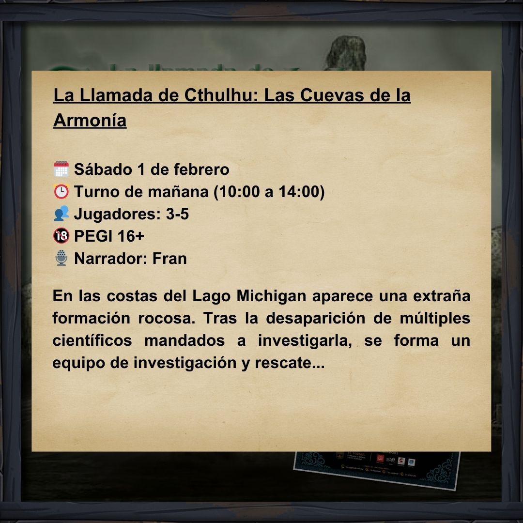 AcYggdrasil's tweet photo. 🎲TURNO DE MAÑANA en Jornadas #Ragnarol (10:00-14:00) 

👁️‍🗨️ La Llamada de Cthulhu: Las Cuevas de la Armonía
🍃 Symbaroum: Noche de Corrupción

A. C. Yggdrasil | C/ Minerva, 2, 14014 (Córdoba).¡Inscríbete ya!
➡️https://t.co/qqEZf8g8jb

#rol  #cordobaesp #acyggdrasil https://t.co/KvGqDzB7rs