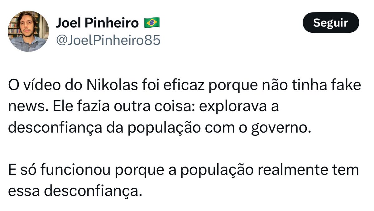 Tenho sim minhas discordâncias, mas ele foi correto e legítimo nessa análise.