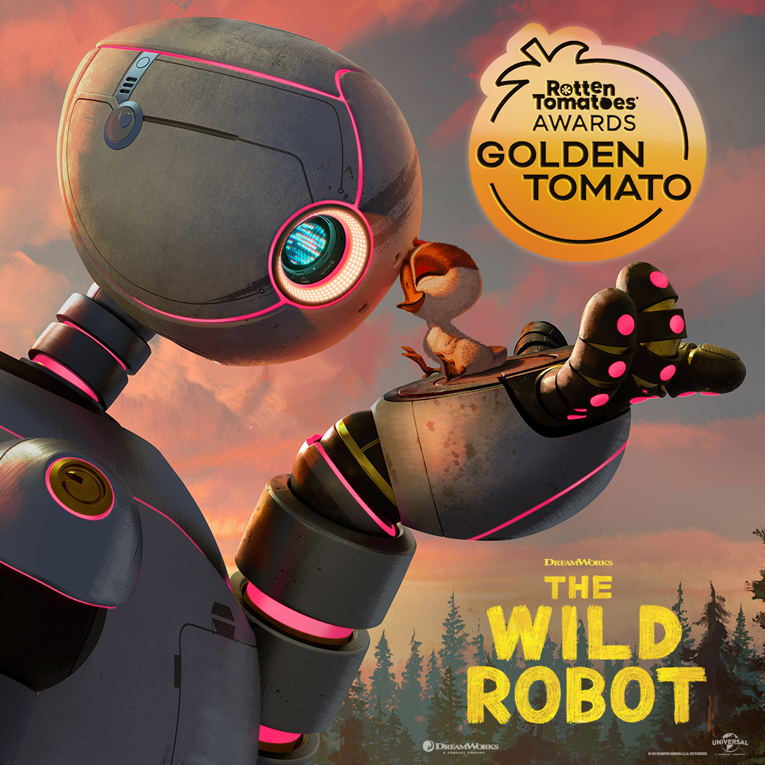 DreamWorks Animation (@dreamworks) on Twitter photo #TheWildRobotMovie has won the <a href="/RottenTomatoes/">Rotten Tomatoes</a> Award for Best Reviewed Animated Movie of 2024! #GoldenTomato #TheWildRobotMovie has won the <a href="/RottenTomatoes/">Rotten Tomatoes</a> Award for Best Reviewed Animated Movie of 2024! #GoldenTomato