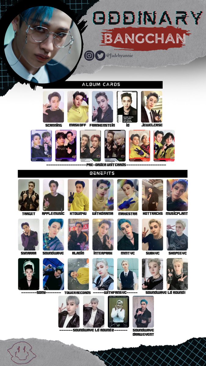 Stray Kids Oddinary Photocard PC Template Individual Member (Album