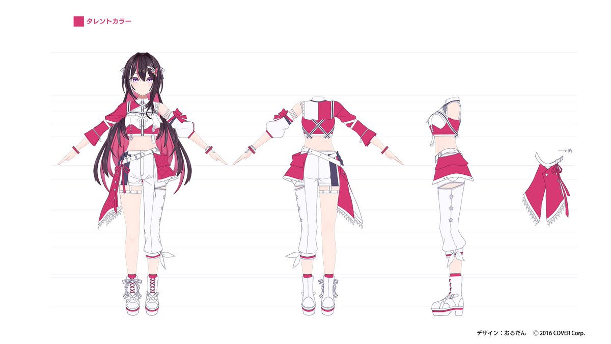 AZKiカラーライズ衣装三面図👗✨ #hololivefesEXPO25 #AZKiART