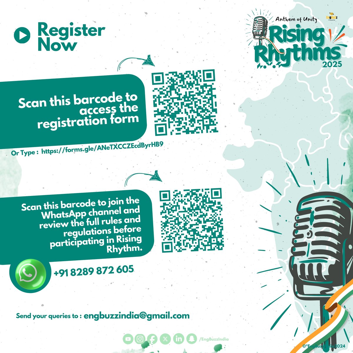 EngbuzzIndia's tweet photo. #AnthemOfUnity2025
Anthem of Unity 2025 – Join the Rising Rhythms! 🇮🇳
Celebrate India’s 76th Republic Day with EngBuzz!
We invite students from Class 1 to Plus Two across India to unite their voices and sing our National Anthem, Jana Gana Mana.

#AnthemOfUnity2025 https://t.co/rvMAf4Zi2a