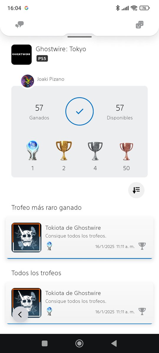 Conseguido 🏆🏆 #TokioGhostwire
#Ps5

A por el siguiente 😉