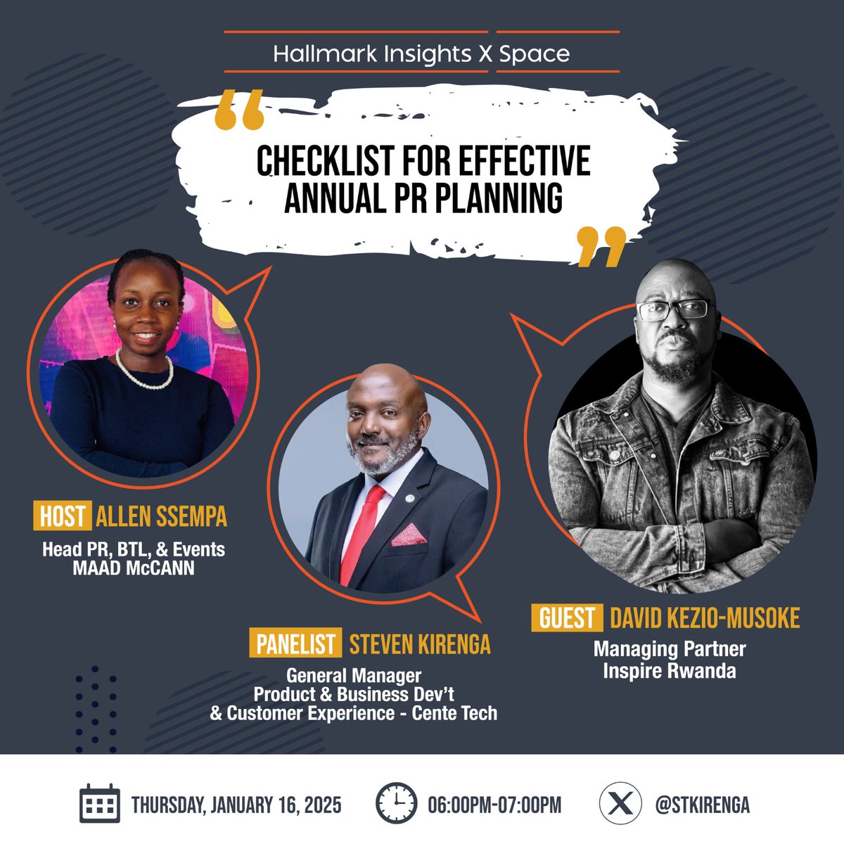 InspirePRAgency's tweet photo. David K. Musoke is discussing PR-related things this evening on this X space! Please feel free to join in if you can. 

Link:
https://t.co/x0ssPY2kwT https://t.co/4U7J6U6X1e