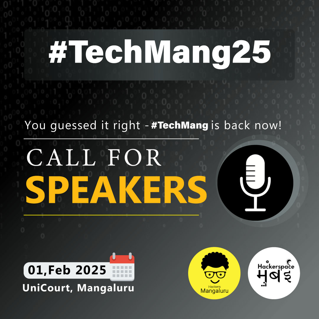 hackersmang's tweet photo. π€ Speakers, itβs your time to shine! π
The Call for Papers (CfP) for #TechMang25 is OPEN!
π
16β26 Jan 2025 (IST)
Weβre looking for:
1οΈβ£ Lightning Talks
2οΈβ£ Talks with Demos
3οΈβ£ Workshops
Submit now! πhttps://t.co/AcNTzwwePx
#TechMang25 #TechMang https://t.co/0LCLjOUgzt