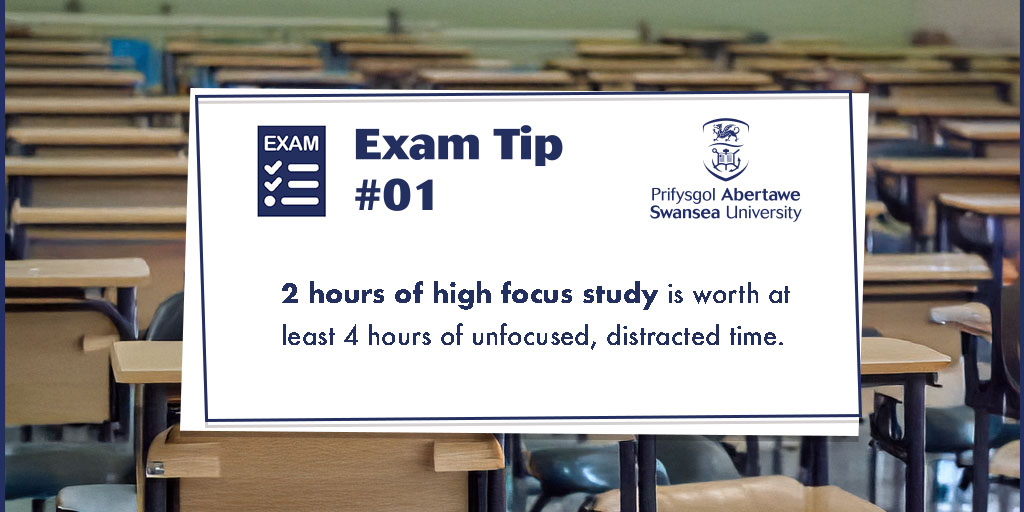 CAS_Swansea's tweet photo. Exam tip #01

2 hours of high focus study is worth at least 4 hours of unfocused, distracted time.

#swanseauni #toptips #study #revision #pomodoro #spacedlearning https://t.co/tkvb2E755v