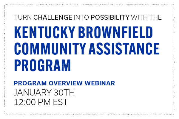 BlueprintKY's tweet photo. #Kentucky are you ready to transform vacant, abandoned, underutilized or potentially contaminated properties in your community into spaces that inspire growth &amp; opportunity?
Join us 1/30 at 12pm ET for an overview of the program.
Register >> https://t.co/XmezzPXKP5 https://t.co/47dXhmjkgG