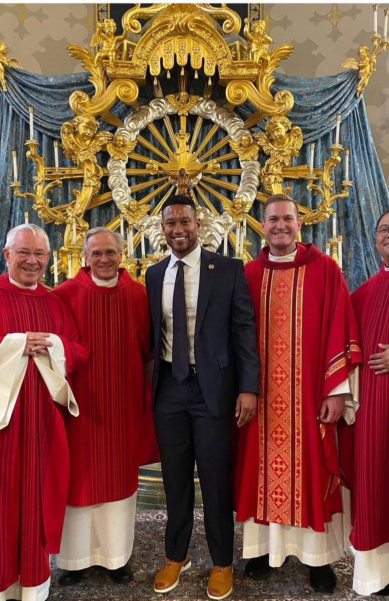 Notre Dame football coach Marcus Freeman, a Catholic, is known for his involvement with the Ronald McDonald House, visiting patients and their families weekly. Freeman and his team deliver meals to the charity every Friday before home games, providing support and hope to those