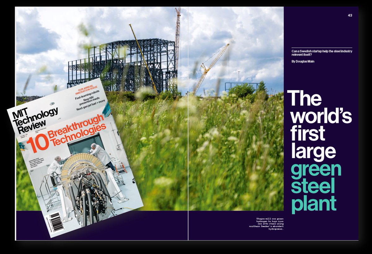 We're in MIT Technology Review!

Stegra is featured in the latest issue of MIT Technology review, with green steel listed among ten breakthrough technologies for 2025. 

"Stegra, a Swedish startup, has raised nearly $7 billion to build such a plant in Boden, in northern Sweden.