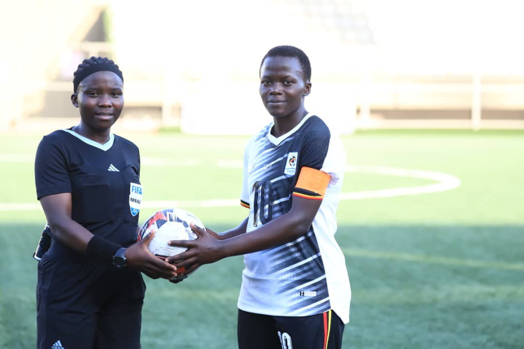 Agnes Nabukenya took match ball for scoring a double hat trick (six goals) today against Namibia.
#NAMUGA
#WomenFootballUG
