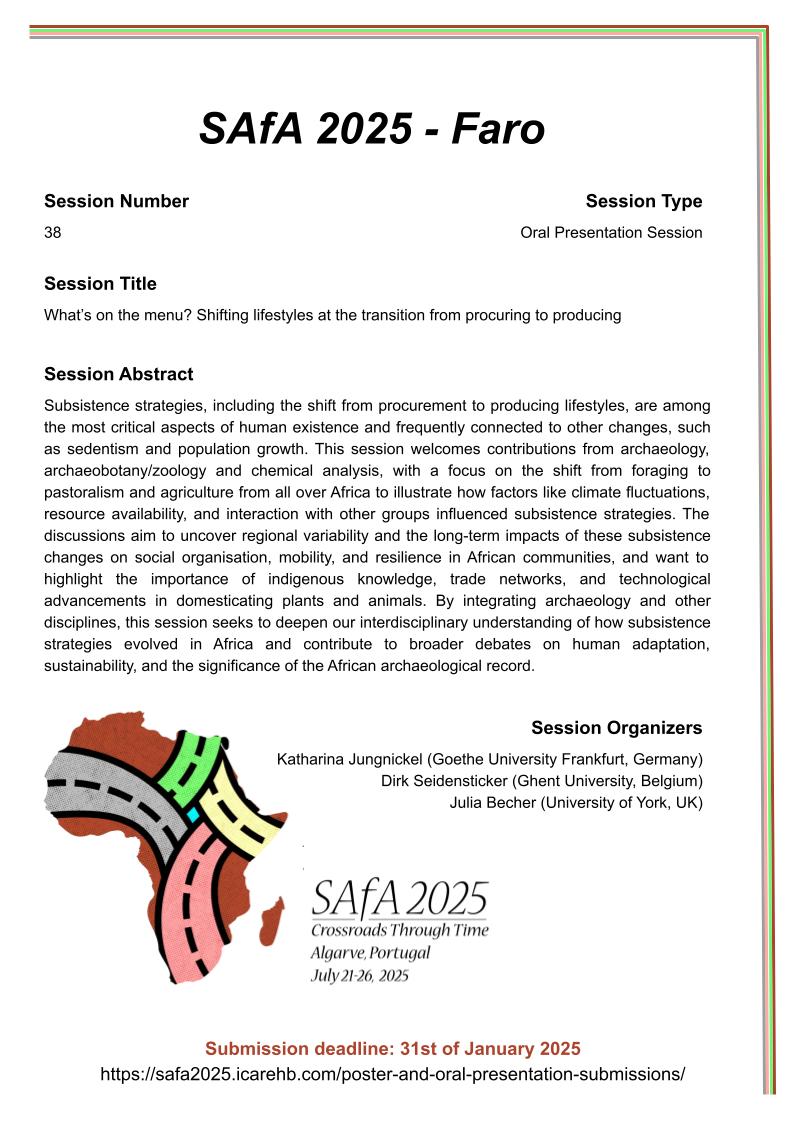 Julia_Becher3's tweet image. -- SAfA conference promotion --
Please consider submitting your research to our session at SAfA in Faro this year! Katharina, Dirk and myself are looking forward to your contributions 🤠👨‍🎓

Will be fun as always with sun, sea, and of course, science!☀️😎