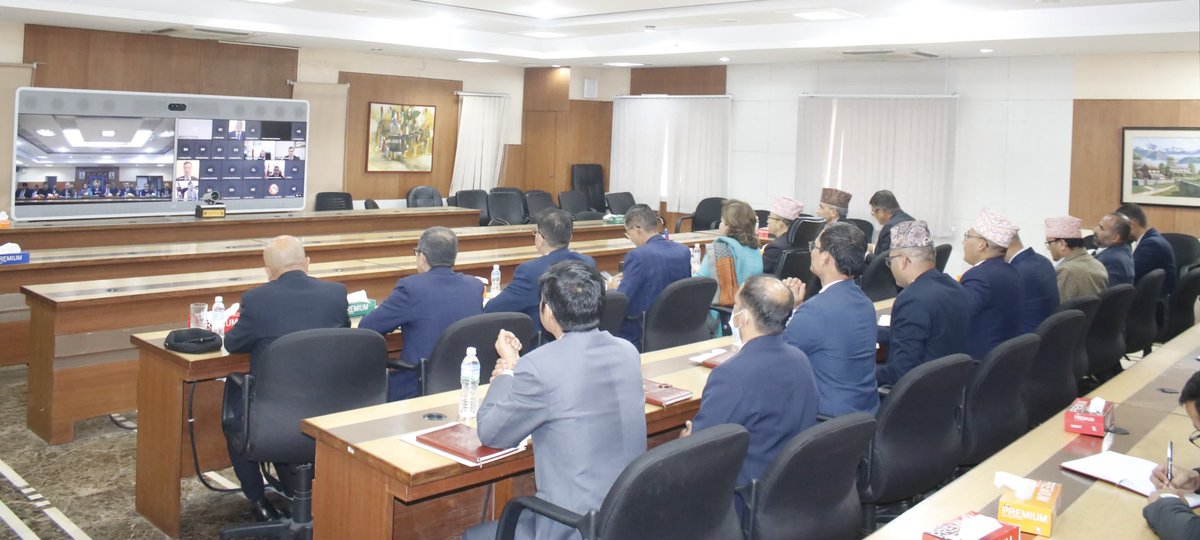 Hon. Minister for Foreign Affairs Dr. Arzu Rana Deuba held a virtual meeting today with head of Nepali missions abroad. Addressing the meeting, Hon. Minister instructed the head of missions to conduct diplomacy to advance the national interests.
<a href="/Arzuranadeuba/">Dr. Arzu Rana Deuba</a> 
<a href="/amritrai555/">Amrit  Rai</a>