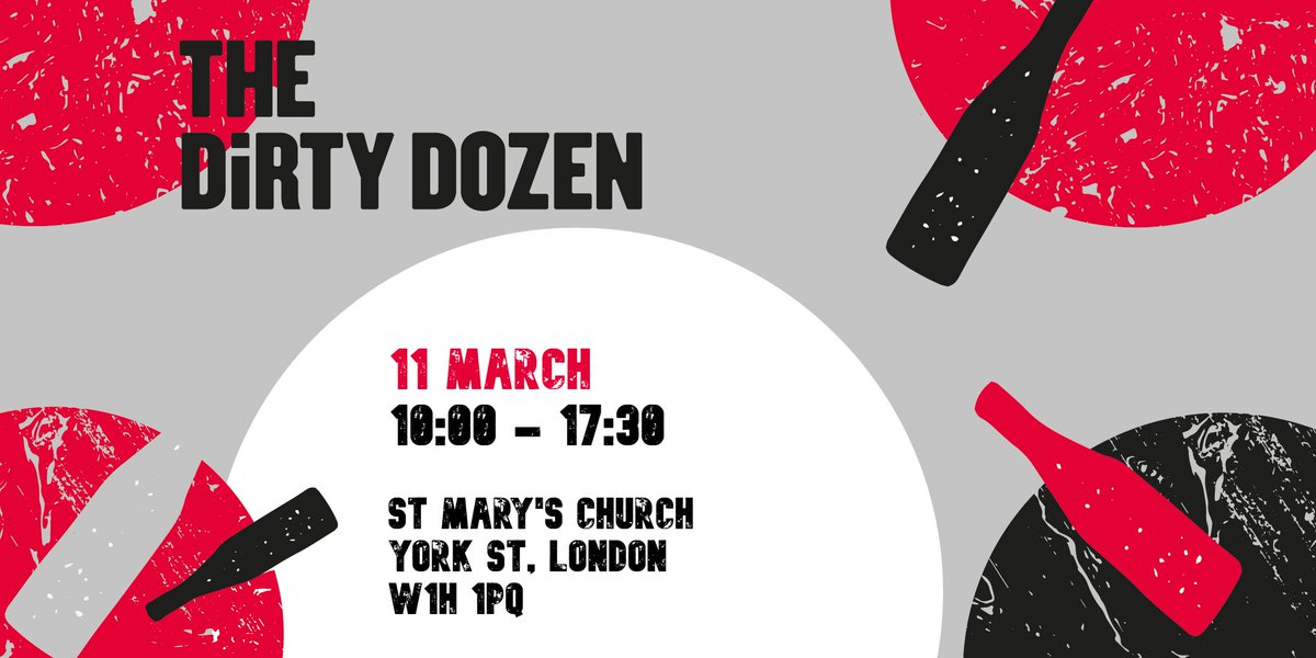 We're back for another Dirty Dozen tasting on 11 March 2025

REGISTER: eventbrite.co.uk/e/the-dirty-do…

<a href="/ClarkFoyster/">Clark Foyster Wines</a> <a href="/fortyfive10/">FortyFive10°</a> @HowardRipleyLtd <a href="/modalwines/">Modal Wines</a> <a href="/newcomer_wines/">Newcomer Wines</a> <a href="/RRltdWine/">Raymond Reynolds Ltd</a> <a href="/swig_wine/">swig</a> <a href="/TheWineTreasury/">The Wine Treasury</a> <a href="/theatreofwine/">Theatre of Wine</a> <a href="/YappAboutWine/">Yapp Brothers</a> Top Selection, Vin de Vie