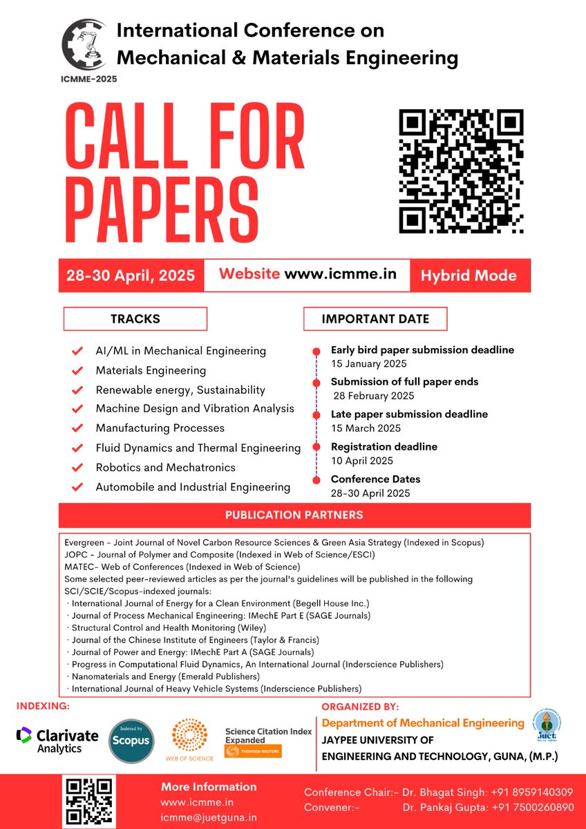 DrDRMUP's tweet photo. Call for papers
#international conference #mechanical #conference #materials @juet_official #alml #Research https://t.co/Ycnm1UiYA9