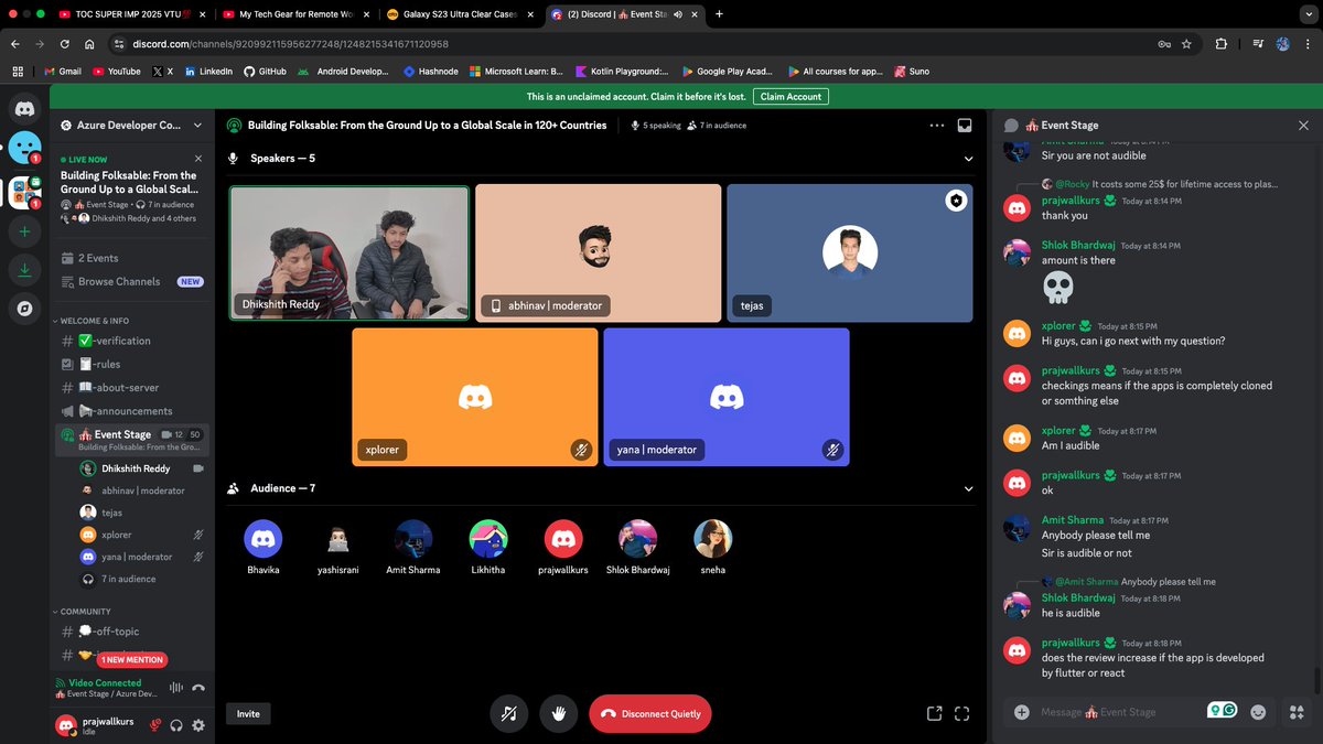 Just attended an insightful session on app development organized by <a href="/azdevindia/">Azure Developer Community</a>  and <a href="/tejasvtwts/">Tejas V</a> , with <a href="/drxddy/">Dhikshith Reddy</a>  and <a href="/archiexzzz/">Archie Sengupta</a>  leading the way! Learned a lot about best practices, dos &amp; don’ts, and publishing on iOS &amp; Android. Huge thanks to everyone for the valuable knowledge
