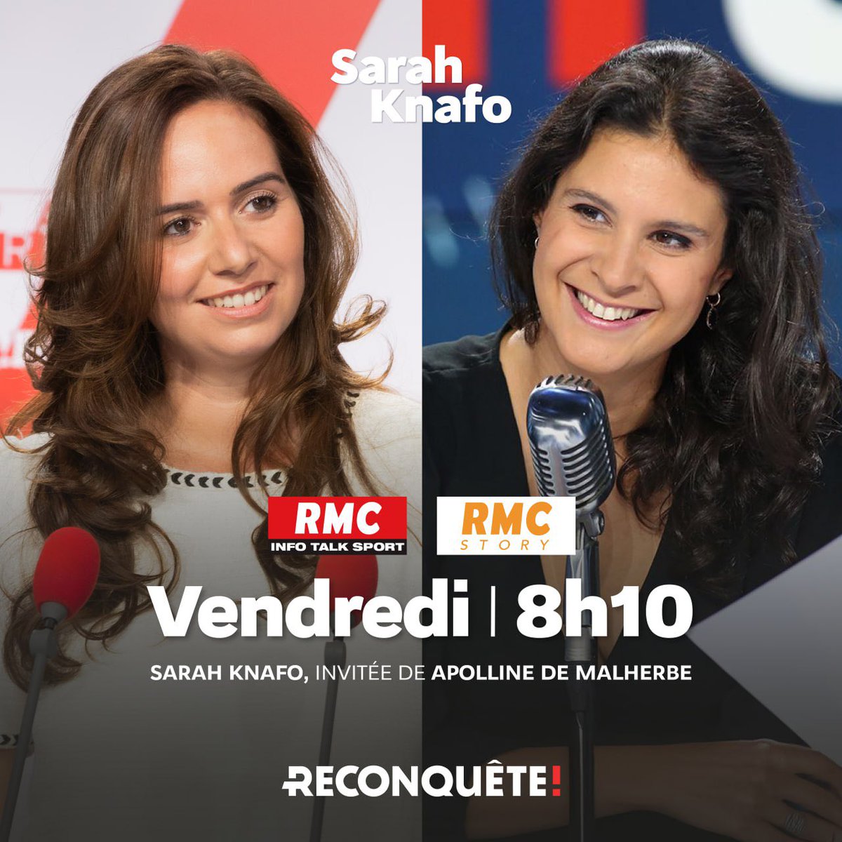 knafo_sarah's tweet photo. Je suis l’invitée d’Apolline de Malherbe, ce vendredi à 8h10.

À demain sur RMC ! https://t.co/lkjErn9T31