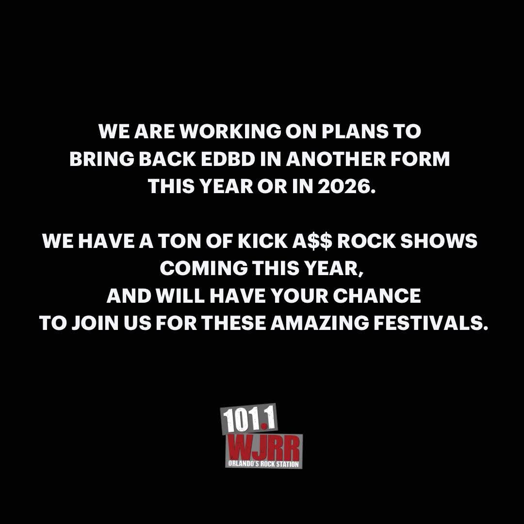CitySurfOrlando's tweet photo. ORLANDO’S.@1011wjrr The Rock Station  has announced their popular #EarthdayBirthday 🤘 concert event will not take place in 2025. 😥 Details below: https://t.co/OxcnWoDyZs