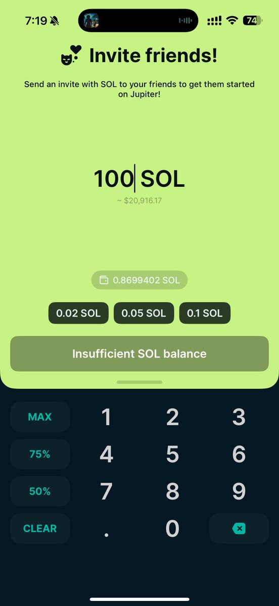 who wants a <a href="/JupiterExchange/">Jupiter</a> mobile referral?

giving away random SOL invites to people who respond to this tweet  🐱