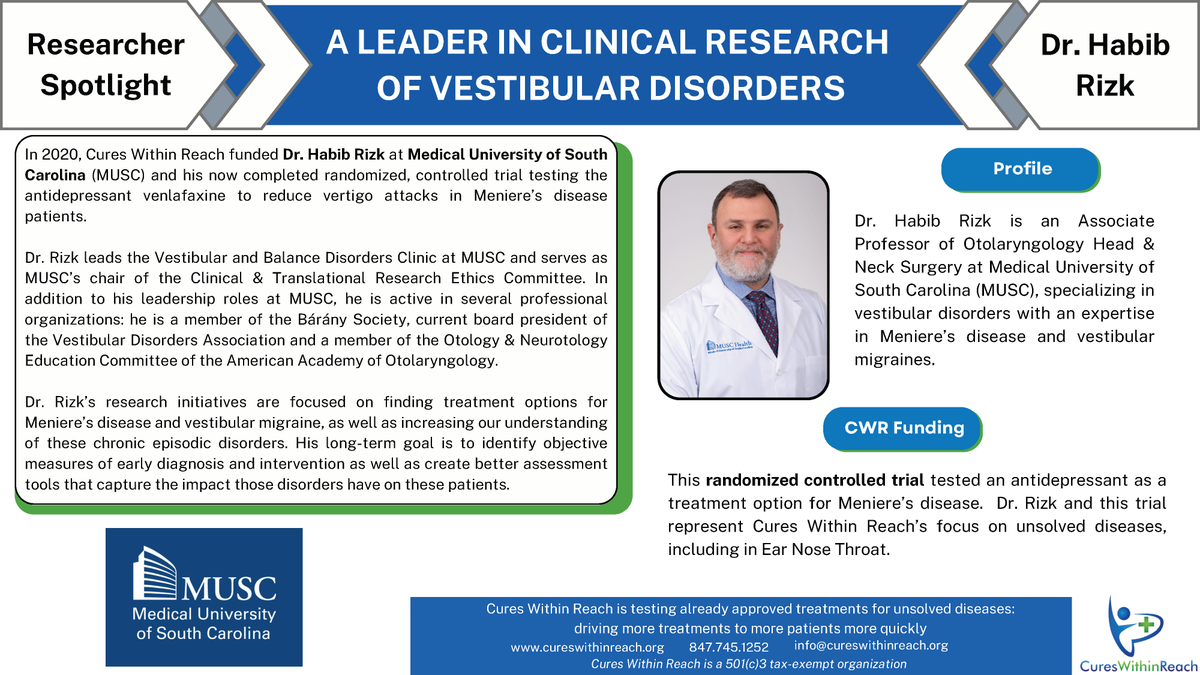 Cures Within Reach (@cureswreach) on Twitter photo New year - new RFPs! Read about our upcoming funding of #ClinicalTrials to validate #AI drug disease #repurposing predictions, upcoming RFPs, new trials recently selected, Dr. Rizk of <a href="/MedUnivSC/">Medical University of South Carolina (MUSC)</a> and more in our Jan enewsletter: bit.ly/3CeqN7Z New year - new RFPs! Read about our upcoming funding of #ClinicalTrials to validate #AI drug disease #repurposing predictions, upcoming RFPs, new trials recently selected, Dr. Rizk of <a href="/MedUnivSC/">Medical University of South Carolina (MUSC)</a> and more in our Jan enewsletter: bit.ly/3CeqN7Z