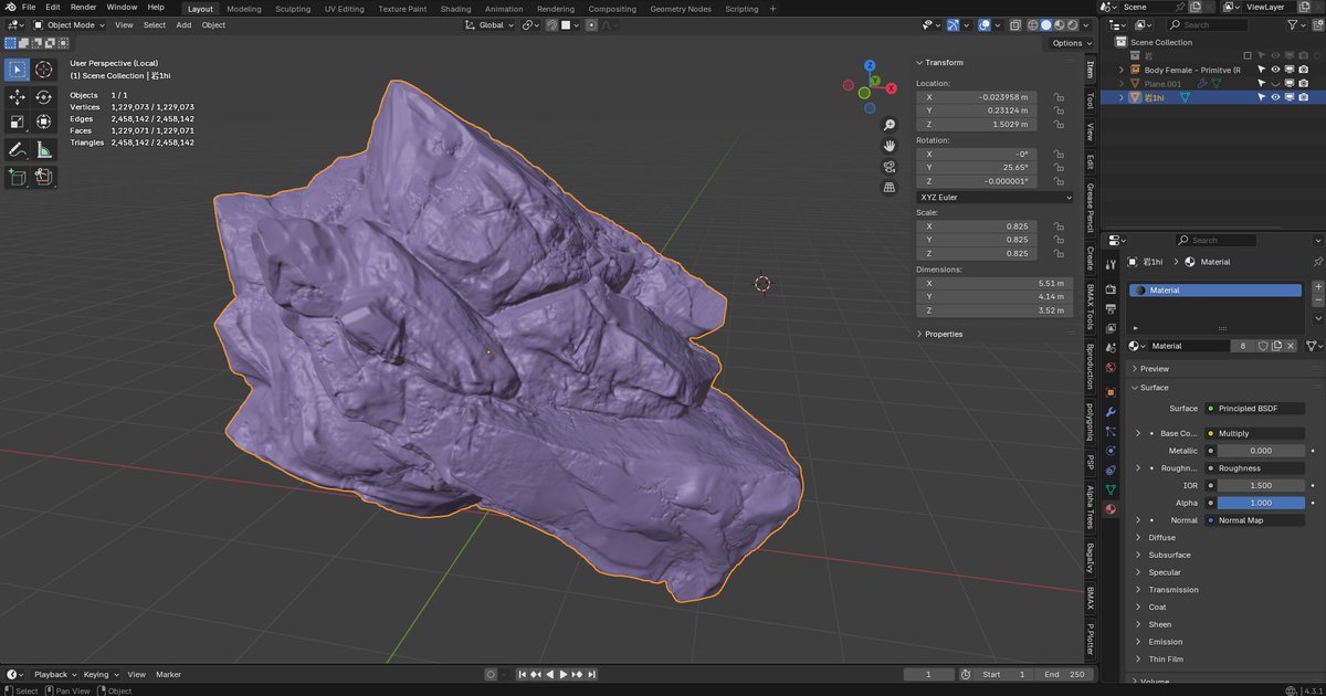studios_mimi's tweet photo. #instaLOD #instaMAT #b3d
blenderでスカルプトしたやつを試しにinstaLODでリメッシュしてみたら同時にベイクもできてuv展開までしてくれて楽すぎて笑ってしまったw
そのままinstaMATでマテリアルを作成ー https://t.co/WbZVUMBlZ0