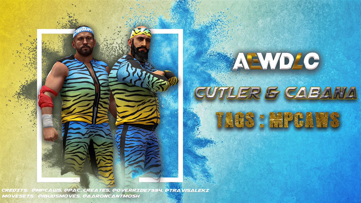 AEWDLC2K's tweet photo. COLT CABANA AND BRANDON CUTLER ARE AVAILABLE NOW ON #WWE2K24.

CAWS: @MPCAWS
Movesets: @aaroncantmosh, @iBudsMoves 

Credits:
@PAC_Creates, Override7994 - Face Textures
@travisalekz, @aaroncantmosh - various logos

@ColtCabana, @BranCutler 

Search #MPCAWS and #AEWDLC on community creations for this and many others !

#AEWDLC #AEW #AEWRampage #WWEGames #WWE2K #WWE2K24 #WWE2k25 #AEWDynamite #AEWCollision