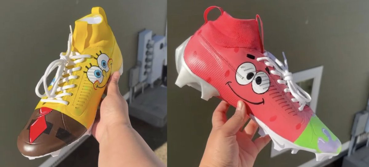 spongebob and patrick football cleats