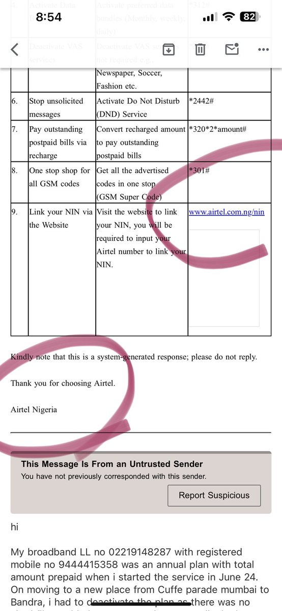 MathavanChandr1's tweet photo. i did a DM. Also i sent a mail to Airtel customer care. You know what happened? I received a reply from Airtel Nigeria!! 😃 https://t.co/tYNtw53Sxb