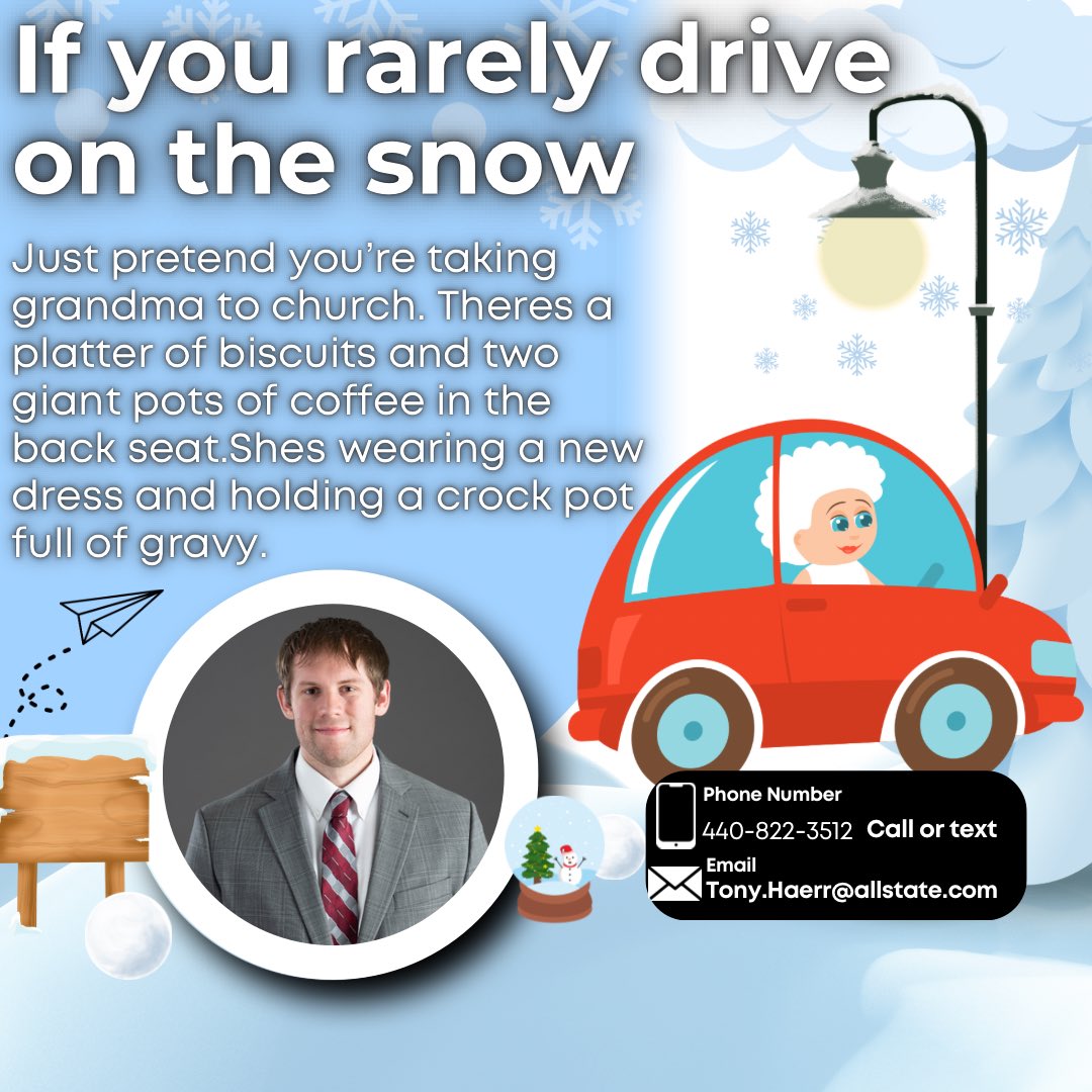 TonyHaerrAgency's tweet photo. Be careful out in the snow or just bundle up inside❄️☃️ https://t.co/kl1ZDGmT1C