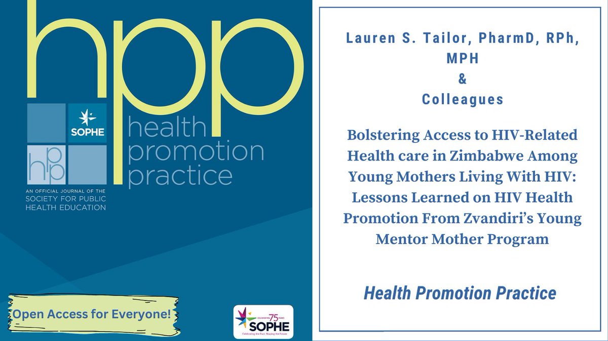 HIV disproportionately affects young women living in Southern Africa. These authors explain the creation of Zvandiri, a non-profit organization focused on improving the health of women with HIV.
doi.org/10.1177/152483… 
<a href="/LaNitaSWright/">LaNita Wright</a> <a href="/SOPHEtweets/">SOPHE</a> @SagehealthInfo <a href="/JeanMBreny/">Jean M Breny, PhD</a>
