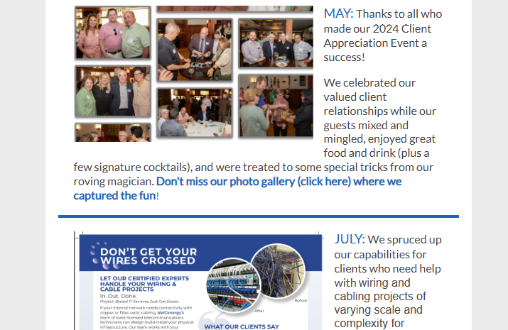 A few of our greatest hits from 2024 📷 including our client appreciation event, staff outing and tech tips for clients. conta.cc/4fO7UGL