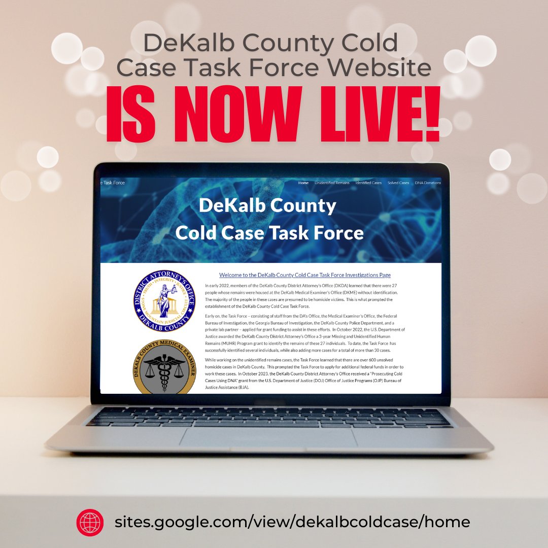 DeKalbCountyME's tweet photo. The goal of this site is to raise public awareness of the Task Force's work so that previously cold cases can be solved and the unknown individuals currently at the ME's Office can be identified and reunited with their families.

https://t.co/icBm79aKh1 https://t.co/MiFzR9mFUx