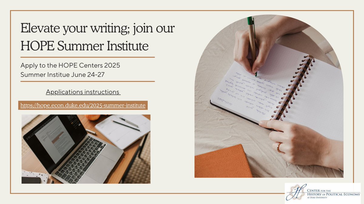 Join us for Summer Institute 2025
Application instructions: hope.econ.duke.edu/2025-summer-in…