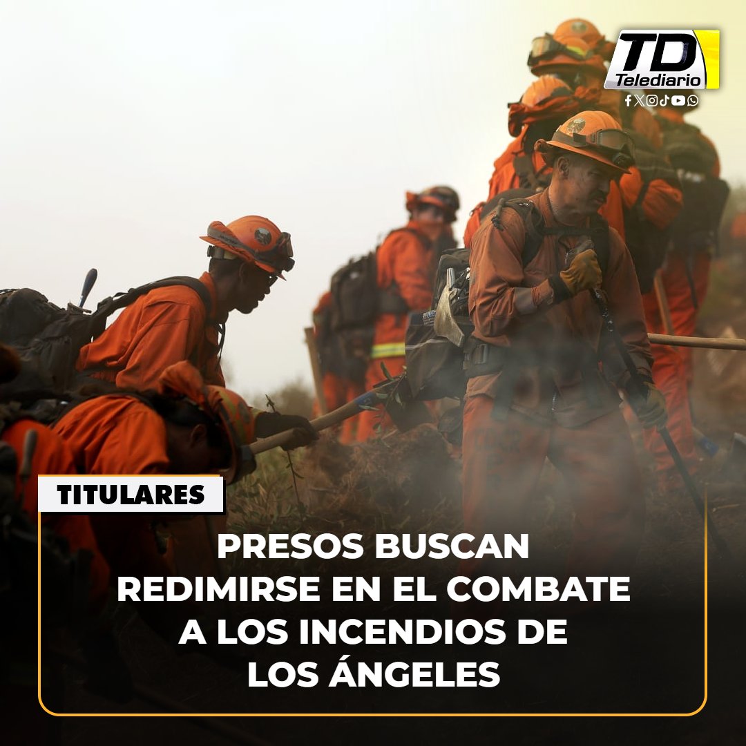 TelediarioGT's tweet image. #Presos se unen a bomberos en la batalla contra los #incendios de #LosÁngeles 😨➡ bit.ly/3WlARmw