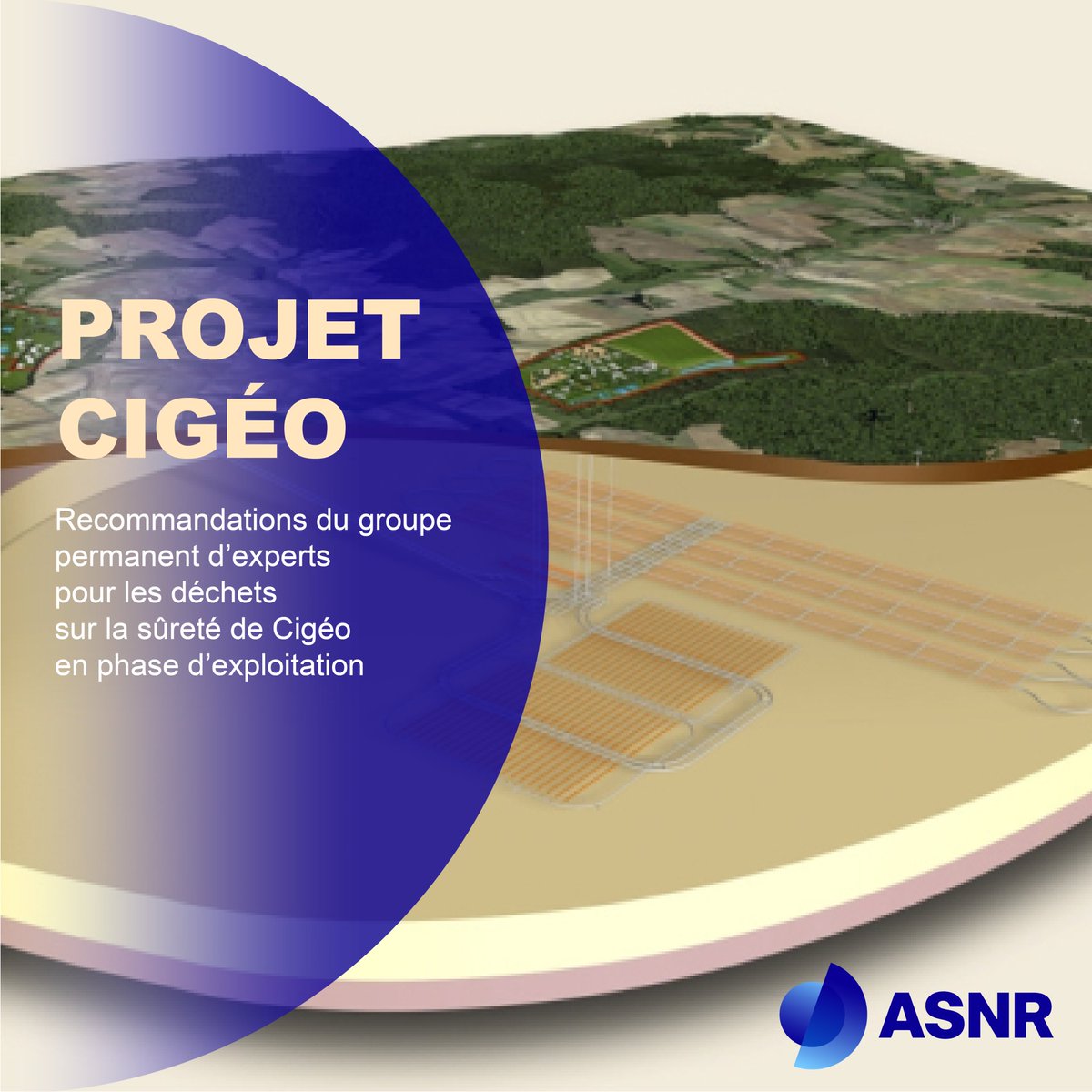 ASNR_FR's tweet photo. [#Cigeo] L’ASNR publie les recommandations du groupe permanent d’experts pour les #déchets sur la #sûreté de Cigéo en phase d’exploitation 

➡️ https://t.co/OtvCLofGky

#nucleaire #radioactivité #stockage #PNGMDR @anccli  #CLIS #Bure @Andra_France https://t.co/2AG6eEjXZ4
