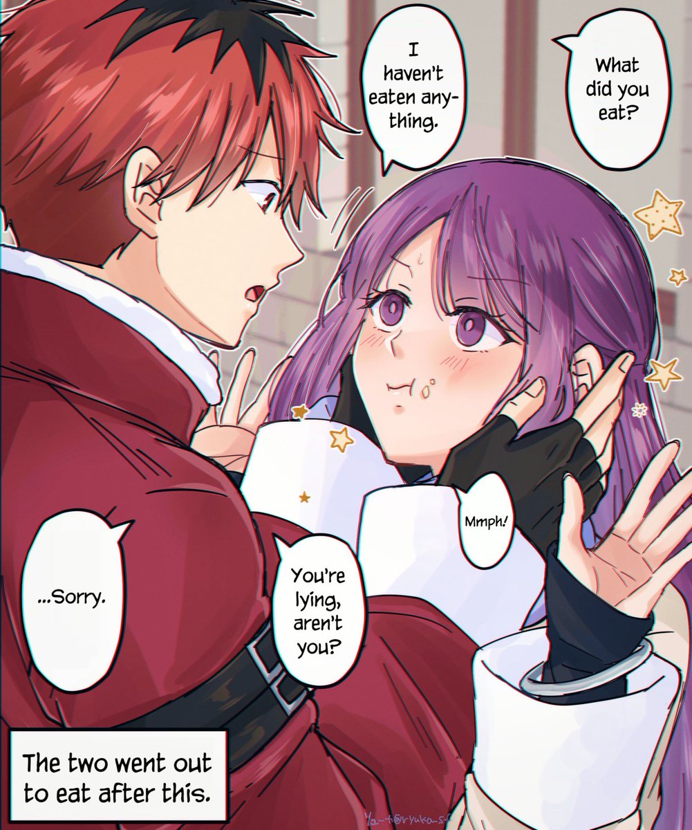 @ryuka_sf English Version! [Stark X Fern: Eating.]  
#フリーレン #Frieren #シュタフェル #葬送のフリーレン 