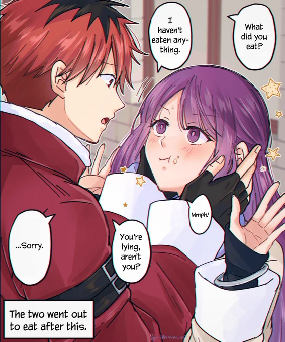 @ryuka_sf English Version! [Stark X Fern: Eating.]  
#フリーレン #Frieren #シュタフェル #葬送のフリーレン 