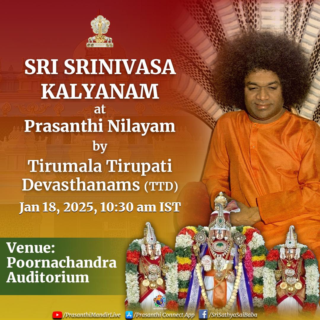 SSSSOAP1's tweet photo. @ssssoindia @SSSIHL @TTDevasthanams #TTD #srisathyasai #srinivasakalyanam @AndhraPradeshCM @APDeputyCMO https://t.co/UGAyWO29BQ